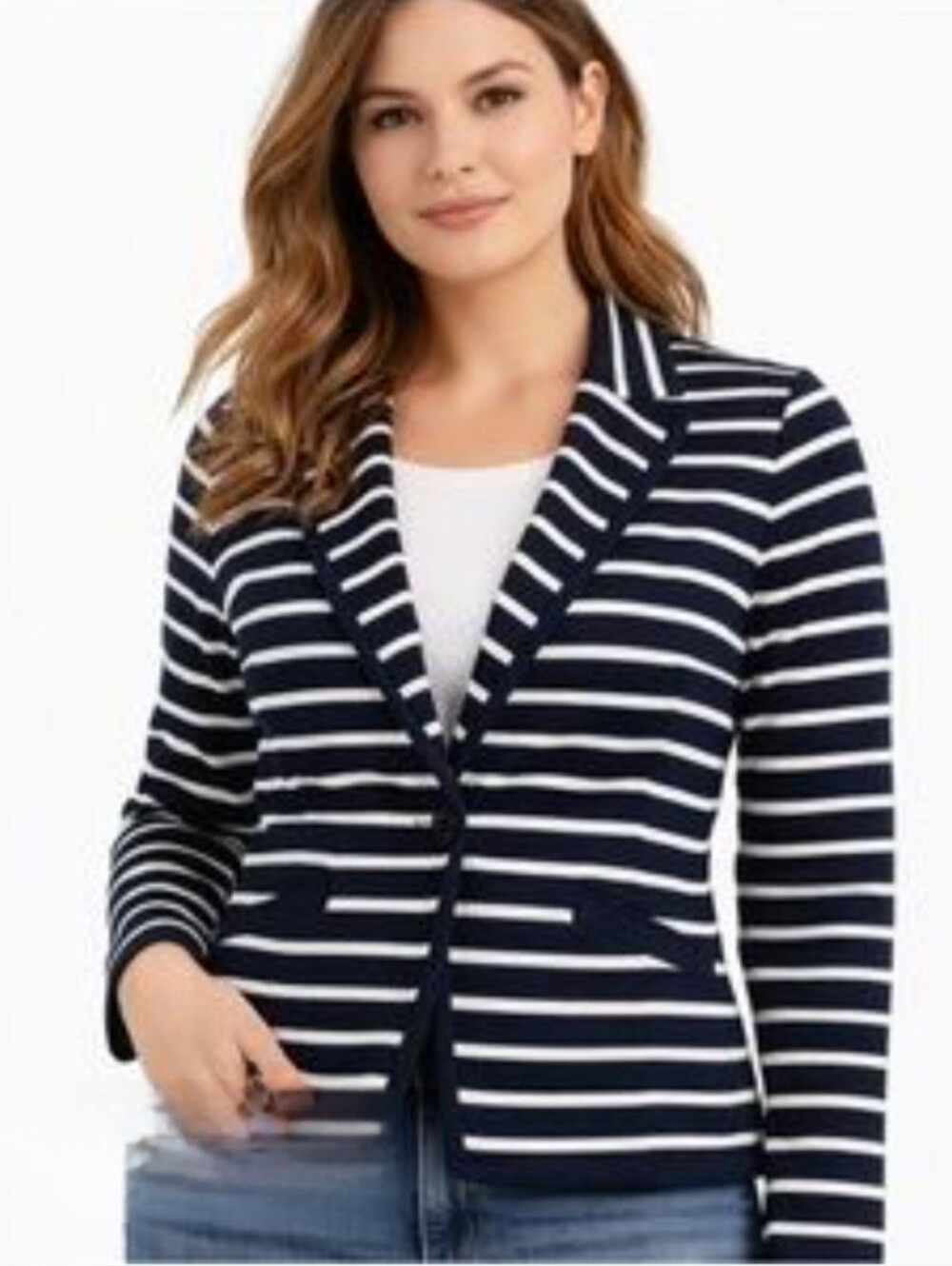 The Limited Navy White Stripe Blazer Medium New Office Business Career